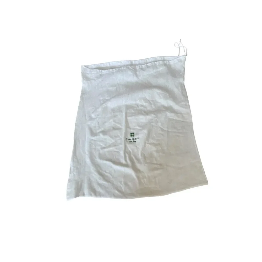 Kate Spade White Draw String Dust Bag Cover for Purses and Shoes